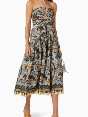 NWOT ULLA JOHNSON Ella Midi Dress Portofino M $495